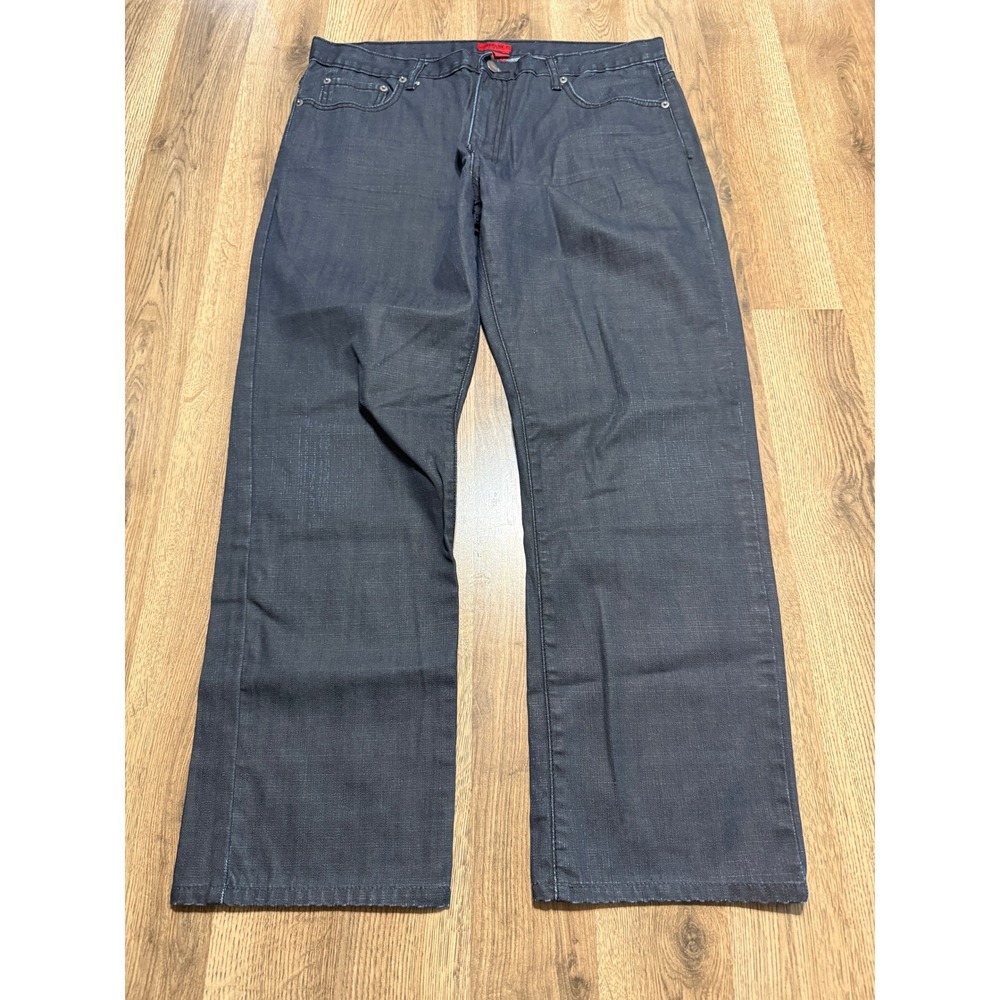 Alfani Jeans Mens 36x30 Black Adult Slim Straight Cotton Casual Excellent